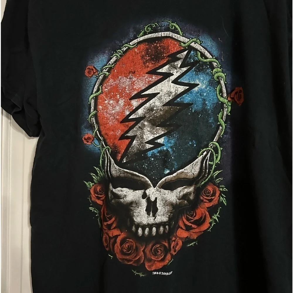 Greatful Dead Black Concert Tee Shirt Sz L - Picture 3 of 5